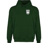 Hoodie Herren Pullover Männer - Fußball EM WM - Deutschland Wappen mit Bundesadler 4 Sterne Germany - M - Dunkelgrün - adler fussball kleidung europameisterschaft deutscher fussball-bund pulli