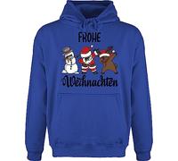 Hoodie Herren Pullover Männer - Geschenke Christmas Bekleidung - Dabbing Frohe Weihnachten I Schneemann I Weihnachtsmann I Elch I Rentier I Weihnachtsmotiv - XXL - Royalblau - weihnachtspullis