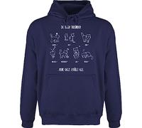Hoodie Herren Pullover Männer - Katzenbesitzer Geschenk Katze - witziges Katzenmotiv - Todsünden - 5XL - Navy Blau - katzenpullover sprüche cat tieren hoodies katzenhoodie cats katzen katzenmama