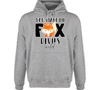 Hoodie Herren Pullover Männer - Sprüche Statement mit Spruch - You Make me Fox Devils wild - L - Grau meliert - sprüche+Pullover sprueche Devil pullis sprueche+Pullover sprüchen Fuchs Pulli