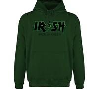 Hoodie Herren Pullover Männer - St. Patricks Day - Irish Back in Green - weiß/grün - 3XL - Dunkelgrün - kleidung zum saint patrick sankt hoodies outfit st patrick's paddys kapuzenpullover s