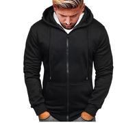 Hoodie Herren ReißVerschluss Kapuzenjacke Baumwolle Sweatjacke Zip Sweater Casual Arbeitspullover mit Taschen Oversized Sweatshirt Kapuzenshirt Männer Übergangsjacke
