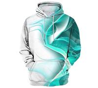 Hoodie Herren Reißverschluss Pullover Für Herren Hoody Herren Mit Kapuze 3D Druck Kordelzug Kapuzenpullover Mit Taschen Loose Fit Kuschel Hoodie Baggy Sweatshirt Mit Kapuze Sweater Herren (Grau, 6Xl)