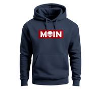 Hoodie Herren Schriftzug Moin Skull Totenkopf Aufdruck Print Parodie Hamburg Männer Fashion Streetstyle - Moin Skull navy XS