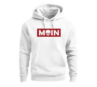 Hoodie Herren Schriftzug Moin Skull Totenkopf Aufdruck Print Parodie Hamburg Männer Fashion Streetstyle - Moin Skull weiß 4XL