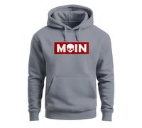 Hoodie Herren Schriftzug Moin Skull Totenkopf Aufdruck Print Parodie Hamburg Männer Fashion Streetstyle - Moin Skull convoy grey XL