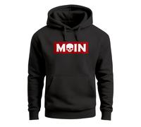 Hoodie Herren Schriftzug Moin Skull Totenkopf Aufdruck Print Parodie Hamburg Männer Fashion Streetstyle - Moin Skull schwarz XL