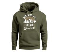 Hoodie Herren Spruch mir reichts ich geh Wandern Outdoor Motiv Kapuzen-Pullover Männer Fashion - Mir reichts oliv M