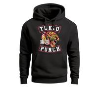 Hoodie Herren Tokio Punch Schriftzug Tigerkopf Print Tattoo Style Kapuzen-Pullover Männer - Tokio Punch schwarz-rot 3XL