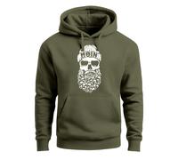 Hoodie Herren Totenkopf Nordisch Moin Hamburg Dialekt Skull Anker Fashion Streetstyle - Moin Skull oliv XL