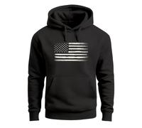 Hoodie Herren USA Flagge Print Retro Style Männer Fashion Streetstyle - USA Flag schwarz L