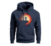 Hoodie Herren Wander-Motiv Trekking Aufdruck Kapuzenpullover Outdoor Fashion Streetstyle - Wanderer navy XL