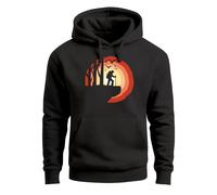 Hoodie Herren Wander-Motiv Trekking Aufdruck Kapuzenpullover Outdoor Fashion Streetstyle - Wanderer schwarz XXL