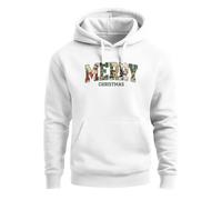 Hoodie Herren Weihnachtspulli Aufdruck Merry Christmas XMAS Kapuzen-Pullover Männer Fashion Streetstyle Neverless® - Santa weiß 4XL
