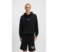 Hoodie HUGO BLUE "Nazardo", Herren, Gr. XXL, schwarz (schwarz005), Sweatware, Obermaterial: 100% Baumwolle, casual, relaxed fit, Rundhals, Langarm Rippbündchen, Sweatshirts (66923517-XXL) schwarz005