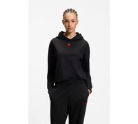 Hoodie HUGO UNDERWEAR "Signature", Damen, Gr. M, schwarz (schwarz 001), Sweatware, Obermaterial: 48% Baumwolle, 48% Modal, 4% Elasthan, normal normal, Bündchen, Sweatshirts Hoodie, basic, normale Pass