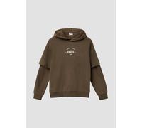 Hoodie im Layering-Look mit kuscheliger Innenseite 146/152 braun 2170794.8917.146_152