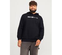 Hoodie "JJECORP LOGO SWEAT HOOD PLAY NOOS PLS", Herren, Gr. 3XL, schwarz, Sweatware, Obermaterial: 70% Baumwolle, 30% Polyester, JACK & JONES PLUSSIZE, unifarben, Basic, regular fit normal, Rippbündch