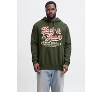 Hoodie "JJELOGO SWEAT HOOD 2 COL 24/25 NOOS PLS", Herren, Gr. 4XL, duffel bag, angeraute Sweatware, Obermaterial: 70% Baumwolle, 30% Polyester, JACK & JONES PLUSSIZE, regular fit normal, ohne Ausschni