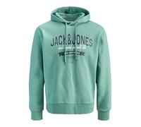 Hoodie "JJELOGO SWEAT HOOD 2 COL 24/25 NOOS PLS", Herren, Gr. 4XL, mineral blau, angeraute Sweatware, Obermaterial: 70% Baumwolle, 30% Polyester, JACK & JONES PLUSSIZE, regular fit normal, ohne Aussch