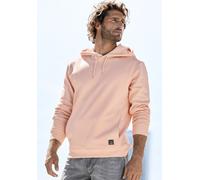 Hoodie JOHN DEVIN, Herren, Gr. L (52/54), rot (apricot), angeraute Sweatware, Obermaterial: 60% Baumwolle, 40% Polyester, unifarben, regular fit normal, Rundhals, angesetztes Bündchen, Sweatshirts Hoo