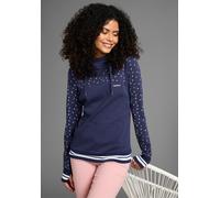 Hoodie KANGAROOS, Damen, Gr. 52/54, blau (marine), Interlock, Obermaterial: 100% Baumwolle. Bündchen: 100% Baumwolle, bedruckt, kontrastfarbene Details, unifarben mit Farbeinsatz, figurbetont hüftbede