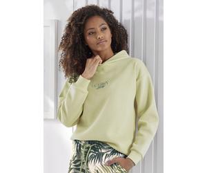 Hoodie LASCANA, Damen, Gr. 32/34, grün, Sweatware, Obermaterial: 60% Baumwolle, 40% Polyester, bedruckt, unifarben, lässig geschnitten normal, Rundhals, Rippbündchen, Sweatshirts Hoodie, Kapuzensweats