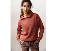 Hoodie LASCANA, Damen, Gr. 32/34, rot (rotbraun), Sweatware, Obermaterial: 60% Baumwolle, 40% Polyester, bedruckt, unifarben, loose fit hüftbedeckend, Rippbündchen, Sweatshirts Hoodie, Lounge-/Kapuzen
