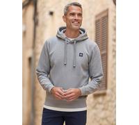 Hoodie LERROS "Sweat Hoodie", Herren, Gr. L, grau (platinum grau melange), 50% Baumwolle, 50% Polyester, Sweatshirts Hoodie, Weicher Hoodie, Kapuze mit Tunnelzug, dezentes Logo, REGULAR FIT (51527323-