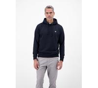 Hoodie LERROS "Sweat Hoodie", Herren, Gr. L, schwarz (classic navy), 50% Baumwolle, 50% Polyester, Sweatshirts Hoodie, Weicher Hoodie, Kapuze mit Tunnelzug, dezentes Logo, REGULAR FIT (33606519-L) cla