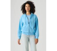 Hoodie LEVI'S "EVERYDAY FULL ZIP HOODIE SWEATSHIRT", Damen, Gr. M (38), blau (alaskan blau brushed fleece), Sweatware, Obermaterial: 58% Baumwolle, 42% Polyester, unifarben, regular fit normal, ohne A