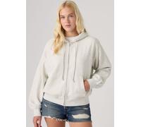 Hoodie LEVI'S "EVERYDAY FULL ZIP HOODIE SWEATSHIRT", Damen, Gr. XL (42), weiß (frosty grau heather bc02 brushed fleece), Sweatware, Obermaterial: 58% Baumwolle, 42% Polyester, unifarben, regular fit n