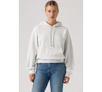 Hoodie LEVI'S "EVERYDAY HOODIE SWEATSHIRT", Damen, Gr. M (38), weiß (frosty grau heather bc02 brushed fleece), Sweatware, Obermaterial: 58% Baumwolle, 42% Polyester, normal, ohne Ausschnitt, Bündchen,