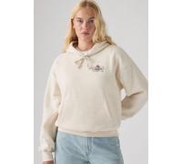 Hoodie LEVI'S "GR EVERYDAY HOODIE 2.0", Damen, Gr. S (36), beige (oatmeal erdgrau), Sweatware, Obermaterial: 58% Baumwolle, 42% Polyester, taillenbedeckt, ohne Ausschnitt, angesetztes Bündchen, Sweats