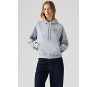 Hoodie LEVI'S "GR EVERYDAY HOODIE 2.0", Damen, Gr. S (36), grau (silber heather gray), Sweatware, Obermaterial: 58% Baumwolle, 42% Polyester, taillenbedeckt, ohne Ausschnitt, angesetztes Bündchen, Swe