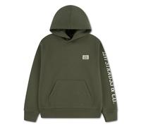 Hoodie LEVI'S KIDS "LVB SLEEVE HIT HOODIE", Jungen, Gr. 10 (140), grün (olive night), Sweatware, Obermaterial: 60% Baumwolle, 40% Polyester, bedruckt, normal normal, Rundhals, Bündchen, Sweatshirts Ho
