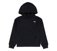 Hoodie LEVI'S KIDS "LVG BATWING PATCH HOODIE", Mädchen, Gr. 12 (152), schwarz, Sweatware, Obermaterial: 86% Baumwolle, 14% Polyester, unifarben, regular fit normal, ohne Ausschnitt, Rippbündchen, Swea