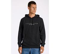 Hoodie LINDBERGH "Lindbergh Hoodie", Herren, Gr. XL, schwarz (schwarz 424), Oberstoff: 85% Baumwolle, 15% Polyester, lässig geschnitten, Langarm, Sweatshirts (52984524-XL) schwarz 424