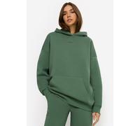 Hoodie LSCN BY LASCANA, Damen, Gr. 36/38, oliv, Sweatware, Obermaterial: 60% Baumwolle, 40% Polyester, unifarben, bequem normal, ohne Ausschnitt, Rippbündchen, Sweatshirts Hoodie, mit aufgesetzter Kän