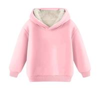 Hoodie Mädchen Fleecepullover Warme Sweatshirt mit Kapuze Einfarbig Winterpullover Gefüttert Sweater Casual Kapuzenpullover Fleece Pullover Winddicht Hoody Winter Baumwolle Oberteile (Pink, 8-9 Years)