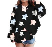 Hoodie Mädchen Kapuzenpullover Kinder Baumwolle mit Kapuze Taschen Freizeit Drucken Long Pullover Sweatshirt Rundhals Loose Casual Sport Langarmshirt Junge Hoodies Training Pulli Streetwear
