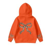 Hoodie Mädchen Lässige Bogen-Druck Kapuzenpullover Casual Sweatshirt Kuschelhoodie Langarm Oberteile Kinder Langarmshirt Bequeme Pullover Top für 3-13 Jahre