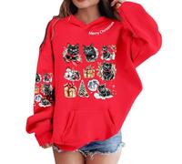 Hoodie Mädchen - Sweatshirt Mädchen 164 Bedrucktes Kapuzen-Sweatshirt Langarm Lockere Pullover-Oberteil Weiches Fleece Freizeitkleidung Verspieltes Grafikdesign Kinderbekleidung Bequem Winteroutfit