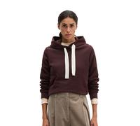 Sweatshirt MARC O'POLO "mit gepeachter Oberfläche", Damen, Gr. XL, braun (schwarz cherry), Obermaterial: 100% Baumwolle, unifarben, loose fit, Rundhals, Rippbündchen, Sweatshirts Sweatshirt (24227900-