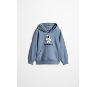 Hoodie MARC O'POLO, Jungen, Gr. 104/110, blau (storm), Sweatware, Obermaterial: 100% Baumwolle, normal normal, Rippbündchen, Sweatshirts Hoodie (96850800-104) storm