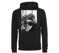 Hoodie MERCHCODE "Merchcode Herren 2Pac F*ck the World Hoody", Herren, Gr. M, schwarz, 65% Baumwolle, 35% Polyester, bedruckt, Rundhals, Sweatshirts Hoodie (11010124-M) schwarz