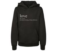 Hoodie MISTERTEE "MisterTee Herren Kids Love Definition Hoody", Jungen, Gr. 134/140, schwarz, 65% Baumwolle, 35% Polyester, unifarben, Sweatshirts Hoodie (16983309-134) schwarz