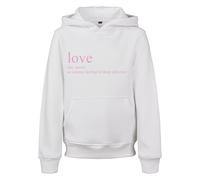 Hoodie MISTERTEE "MisterTee Herren Kids Love Definition Hoody", Jungen, Gr. 134/140, weiß, 65% Baumwolle, 35% Polyester, unifarben, Sweatshirts Hoodie (28239649-134) weiß