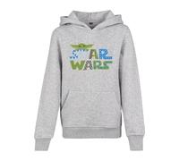 Hoodie MISTERTEE "MisterTee Herren Kids Star Wars Colorful Logo Hoody", Jungen, Gr. 134/140, erdgrau, 65% Baumwolle, 35% Polyester, unifarben, Pullover Hoodie (72364623-134) erdgrau