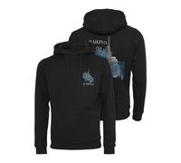 Hoodie MISTERTEE "MisterTee Herren Paris Hoody", Herren, Gr. 4XL, schwarz, 100% Baumwolle, bedruckt, Rundhals, Sweatshirts Hoodie (38195209-4XL) schwarz